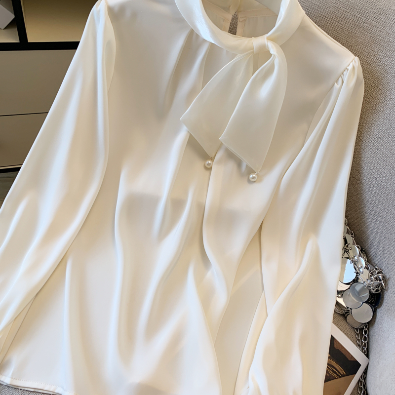 France style chiffon autumn shirt temperament simple tops