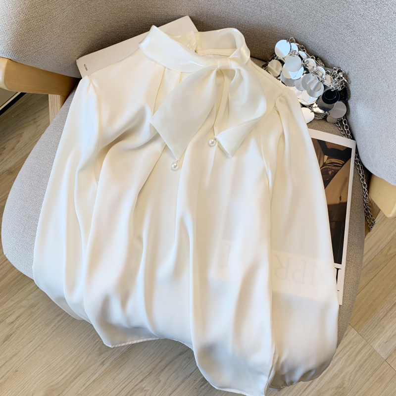 France style chiffon autumn shirt temperament simple tops