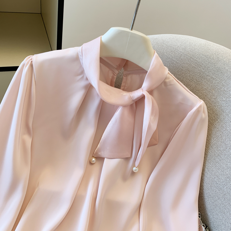 France style chiffon autumn shirt temperament simple tops