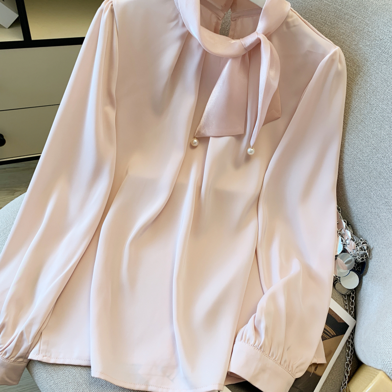 France style chiffon autumn shirt temperament simple tops