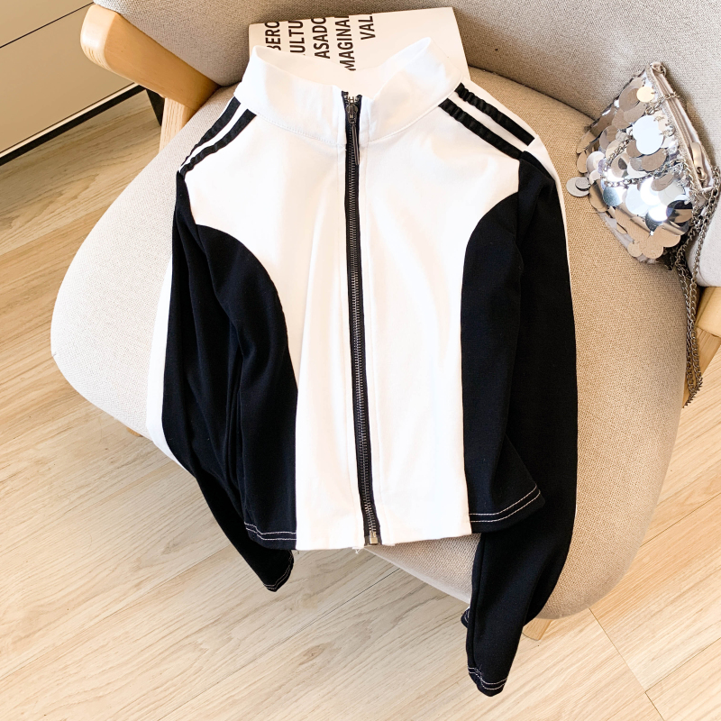 Zip splice niche tops unique black-white T-shirt