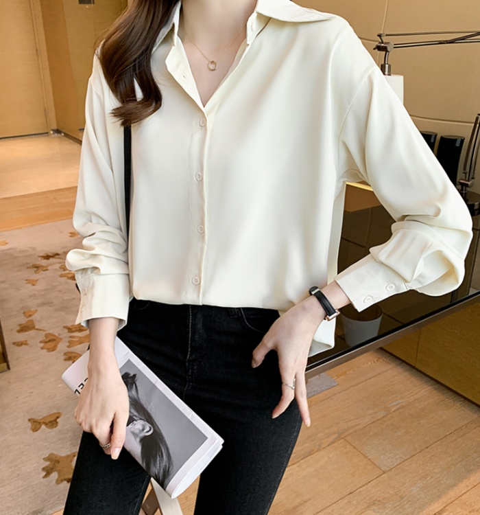 Apricot long sleeve tops fashion loose shirt for women