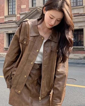 Spring American style wallet college style brown coat
