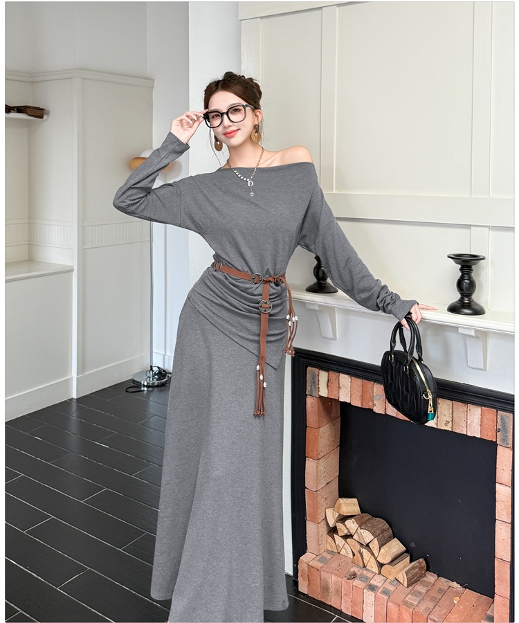 High waist skirt Korean style tops 2pcs set