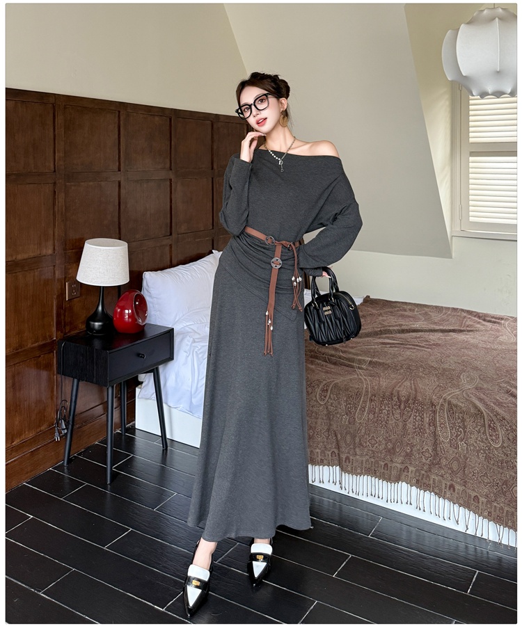 High waist skirt Korean style tops 2pcs set