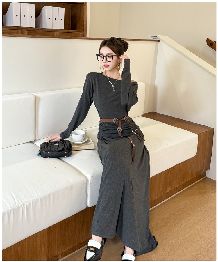 High waist skirt Korean style tops 2pcs set