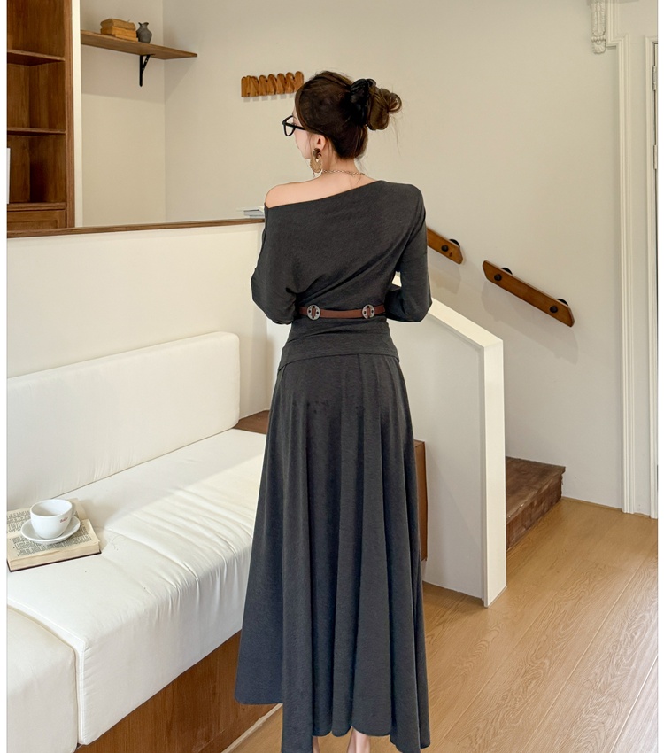 High waist skirt Korean style tops 2pcs set