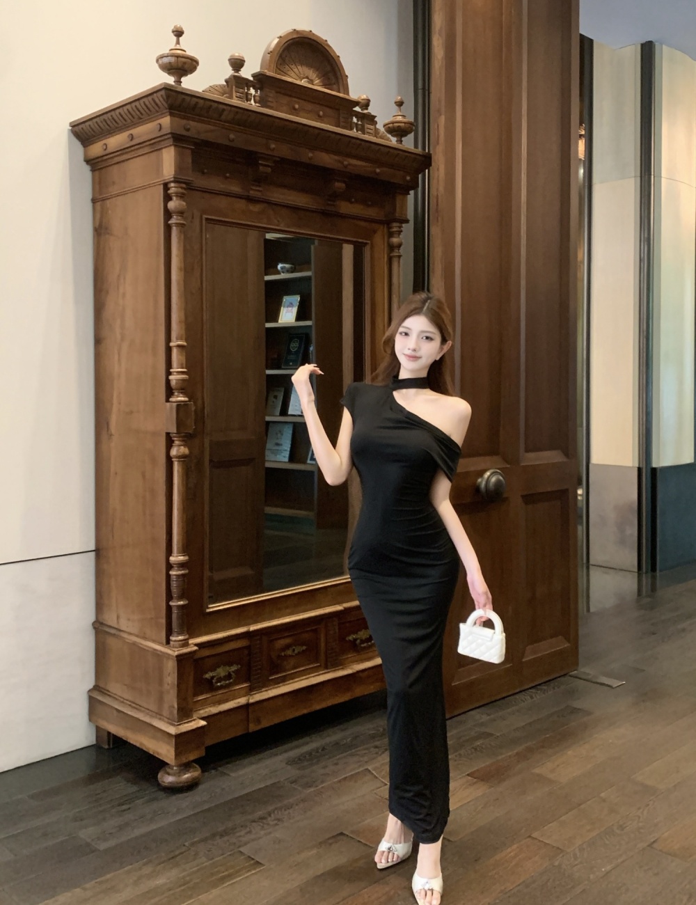 Strapless dress temperament long dress for women