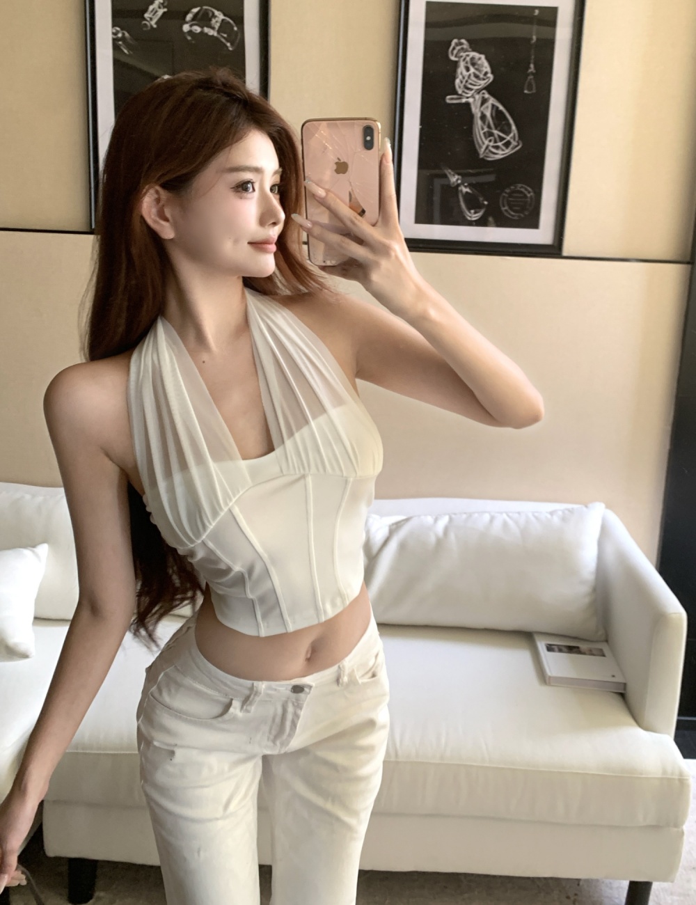 Temperament spicegirl halter short tops for women