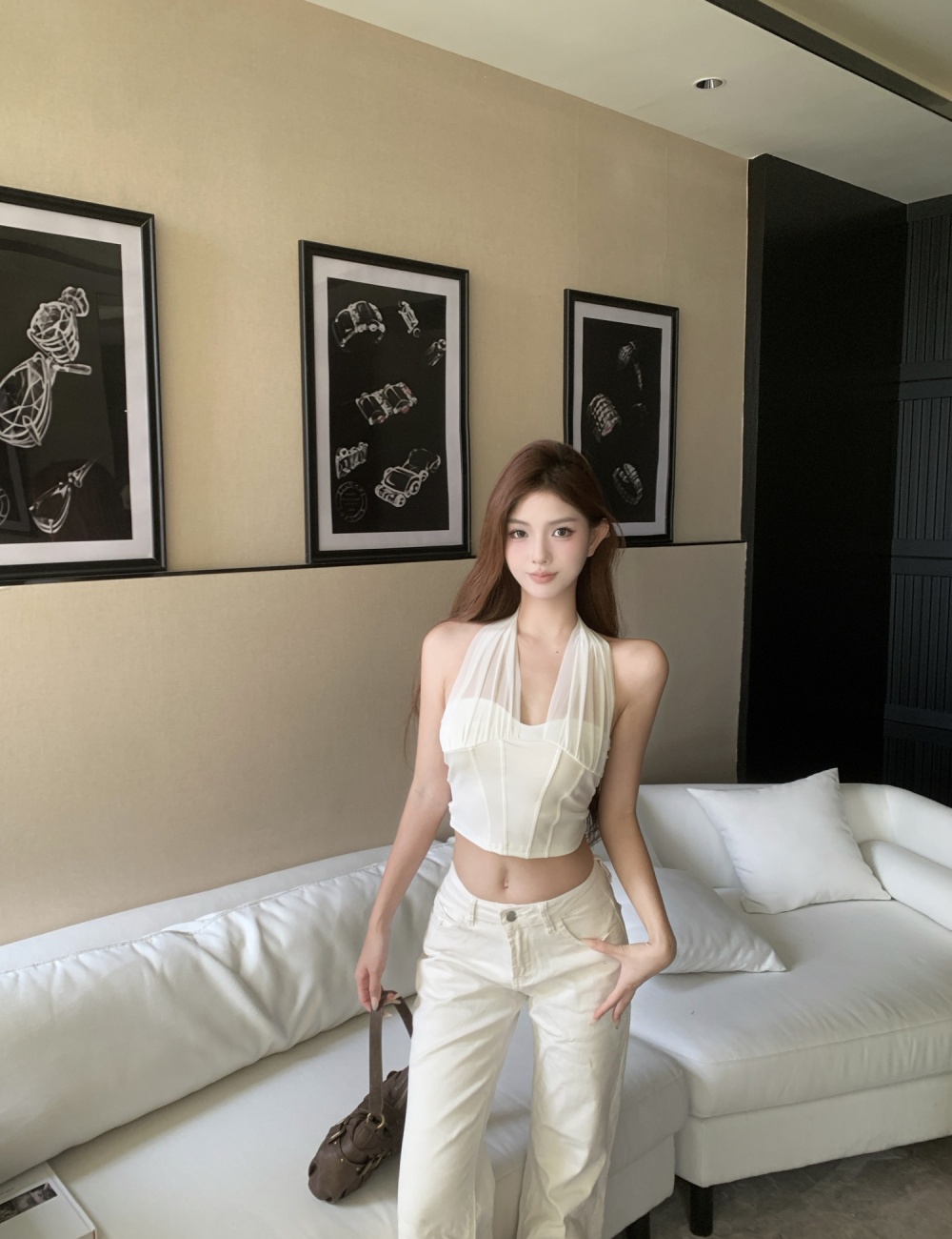 Temperament spicegirl halter short tops for women