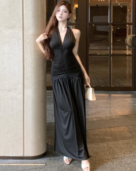 Split fashion dress slim temperament formal dress for women