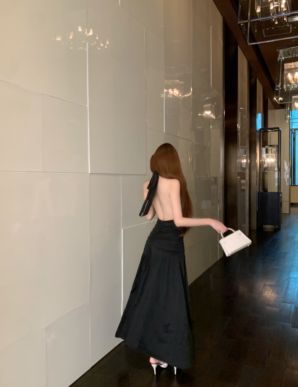 Split fashion dress slim temperament formal dress for women