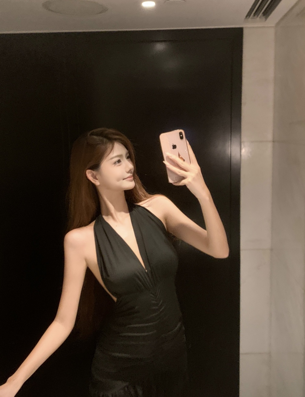 Split fashion dress slim temperament formal dress for women