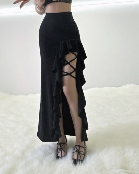Package hip bandage long skirt sexy black skirt for women