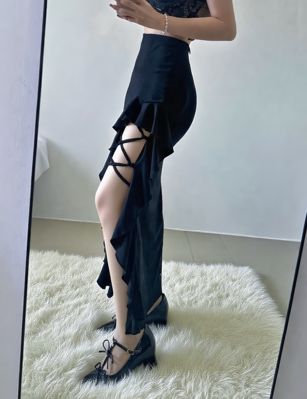 Package hip bandage long skirt sexy black skirt for women