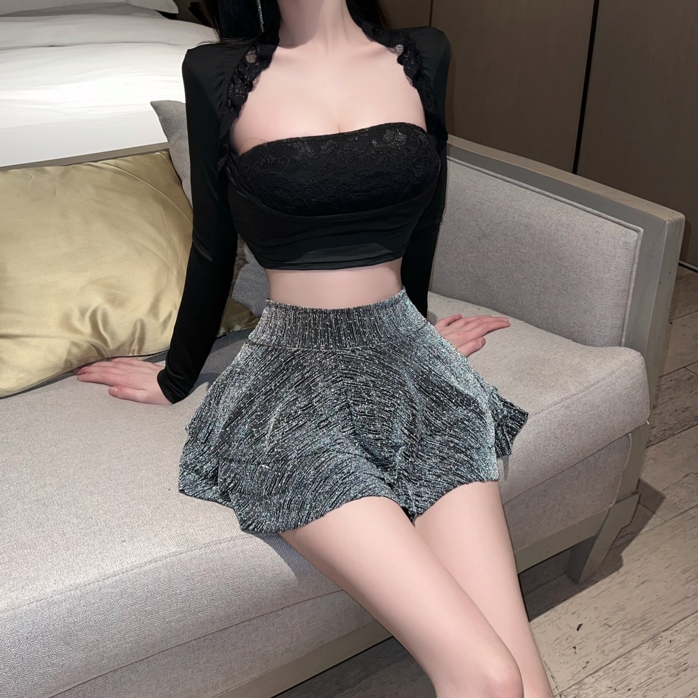 Multilayer cake spicegirl glitter short fashion skirt for women