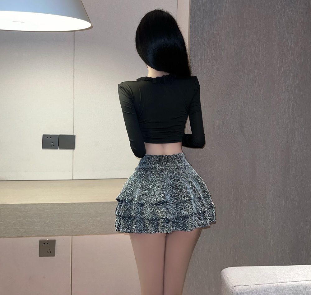 Multilayer cake spicegirl glitter short fashion skirt for women