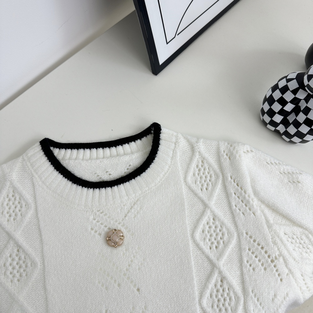 Chanelstyle pullover sweater pit stripe scarves for women