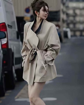 Frenum fashion slim windbreaker lapel pinched waist overcoat
