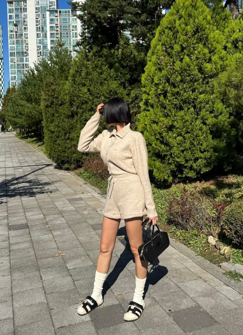 Autumn and winter coat Korean style shorts 2pcs set