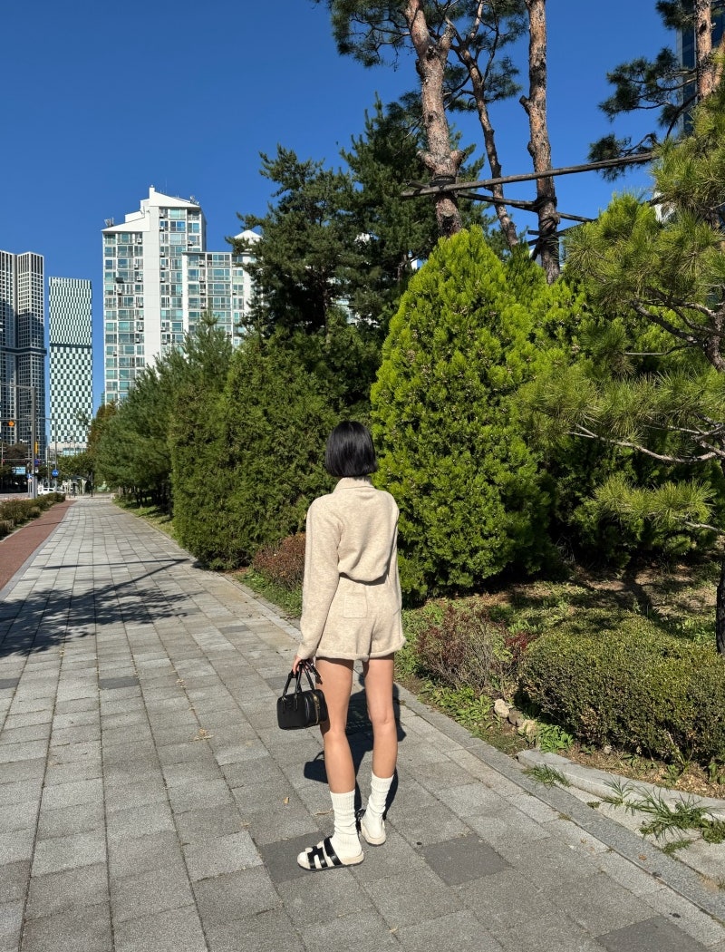 Autumn and winter coat Korean style shorts 2pcs set