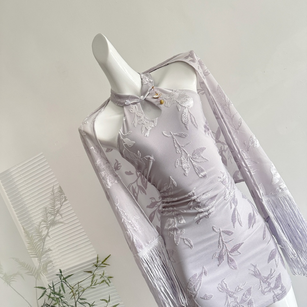 Strapless package hip autumn Chinese style dress for women