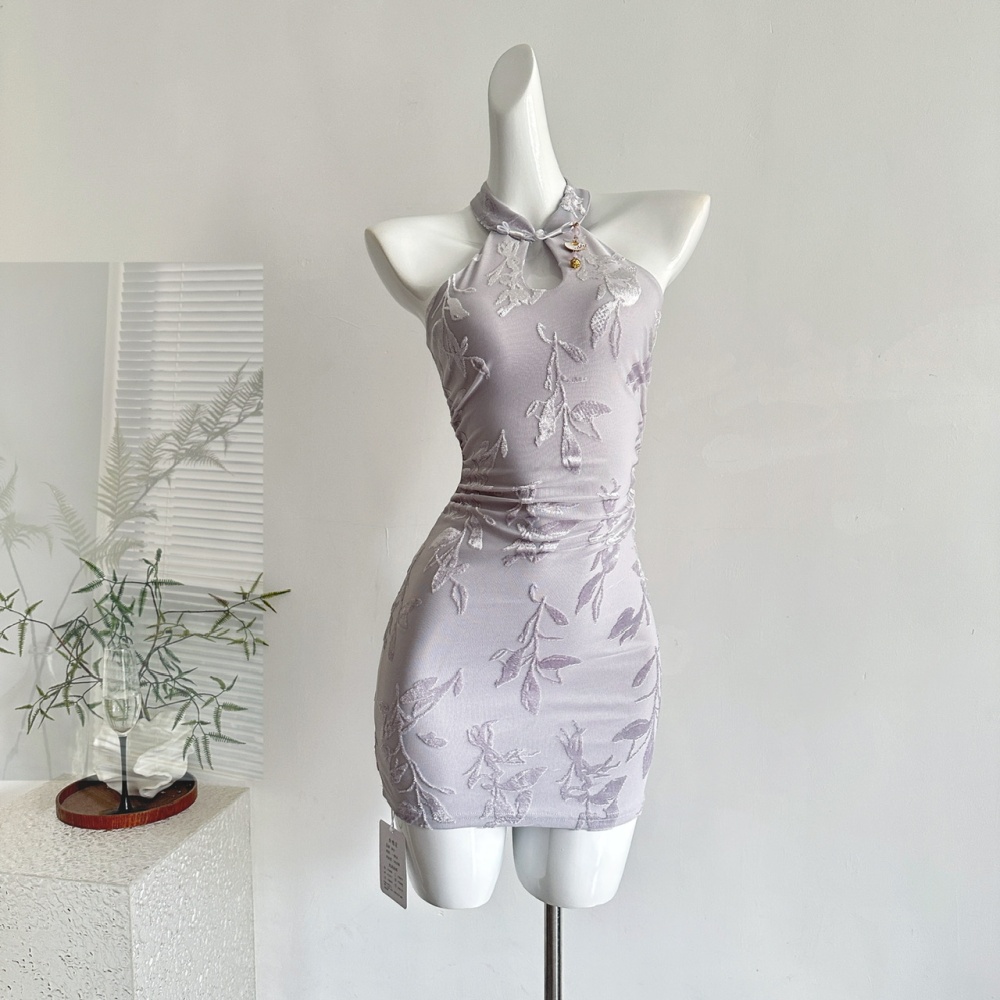 Strapless package hip autumn Chinese style dress for women