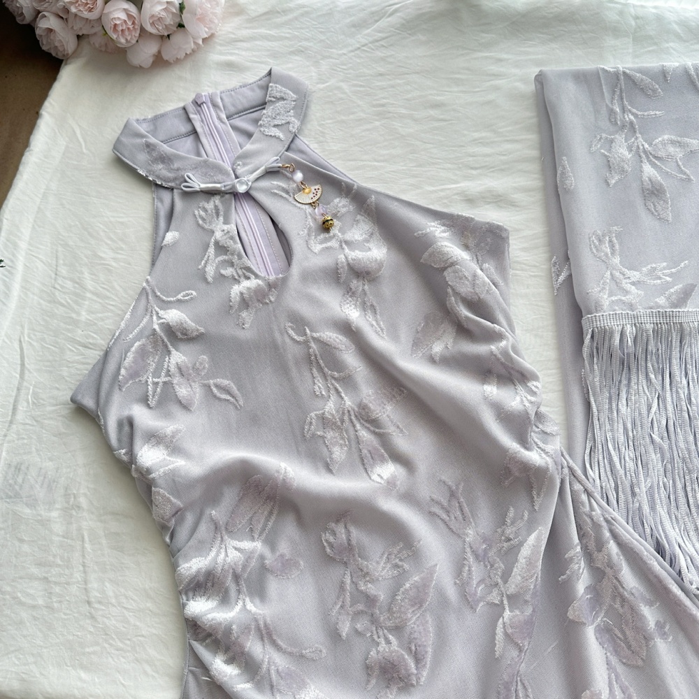 Strapless package hip autumn Chinese style dress for women