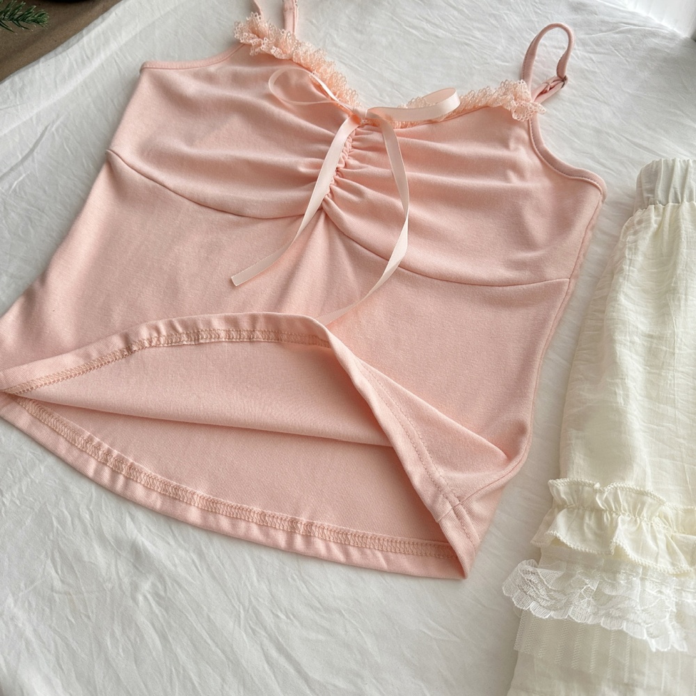 Loose niche vest summer Casual shirt 3pcs set