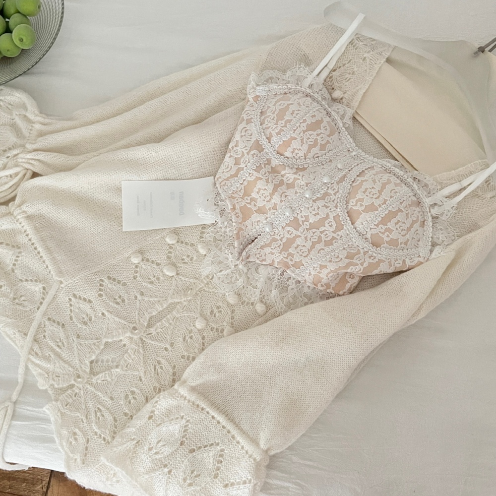 Lace enticement vest sling corset 3pcs set