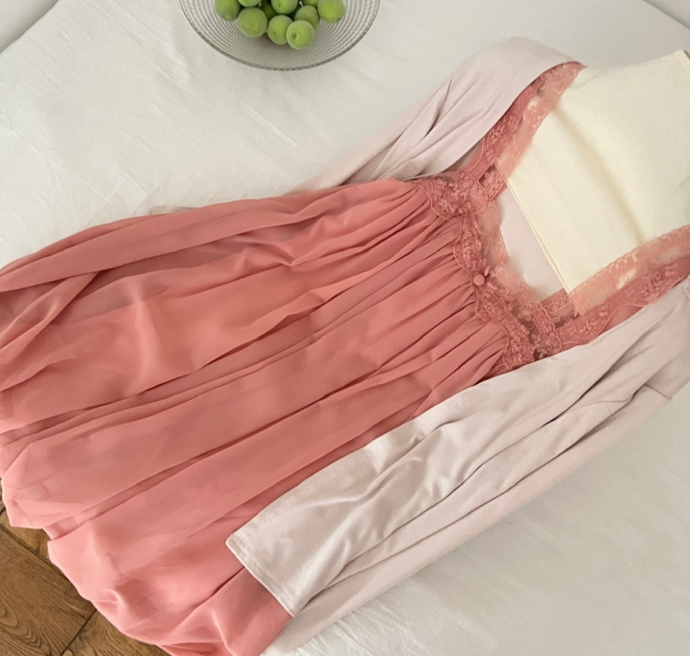 Sling bud sleeveless dress sweet tender cardigan a set