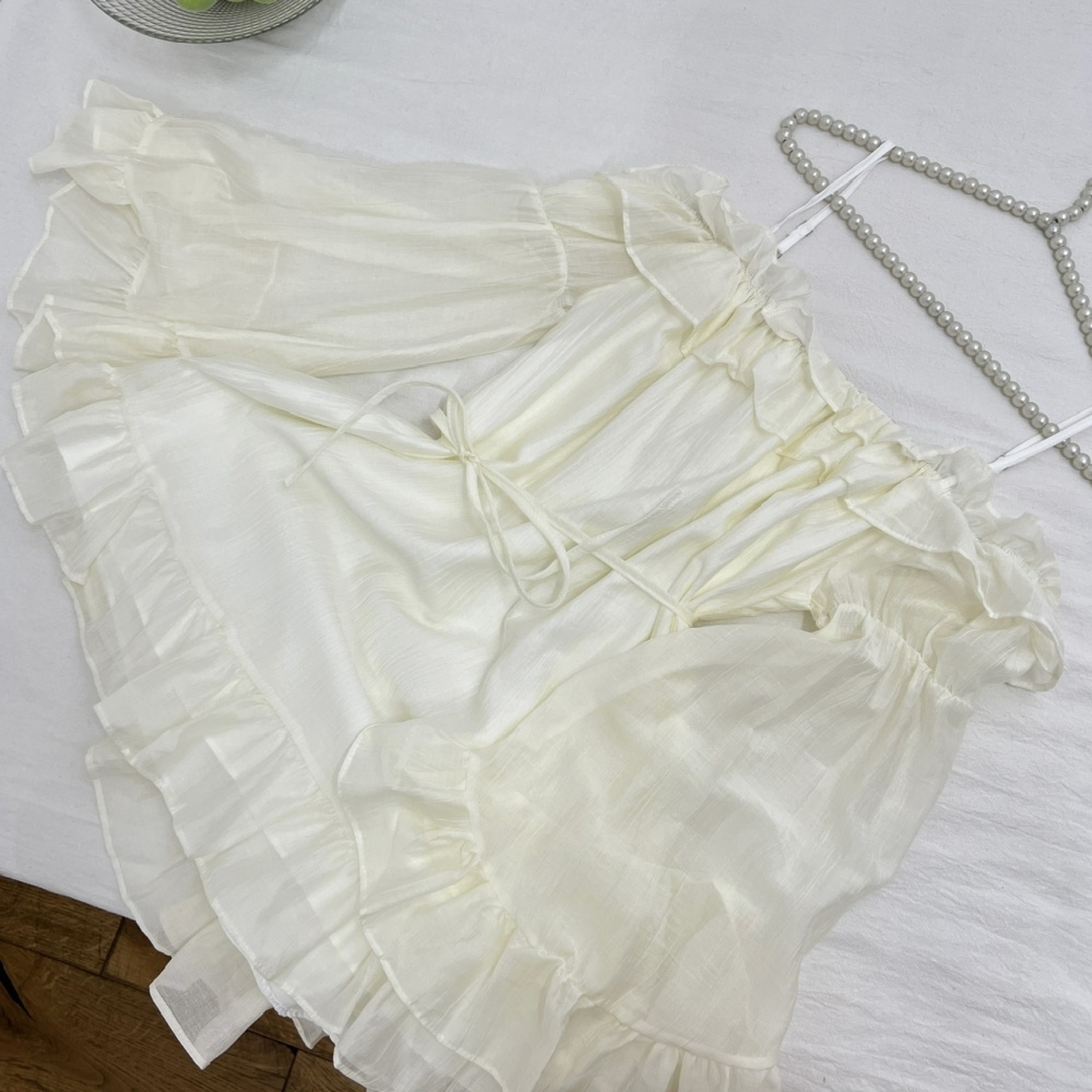 Long sleeve summer dress flat shoulder tops