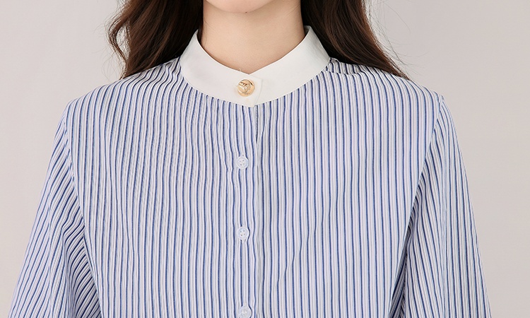 Stripe Casual niche tops France style profession shirt