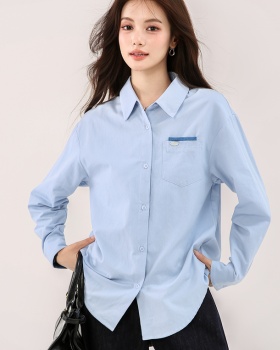 Autumn long sleeve shirt pure cotton simple tops