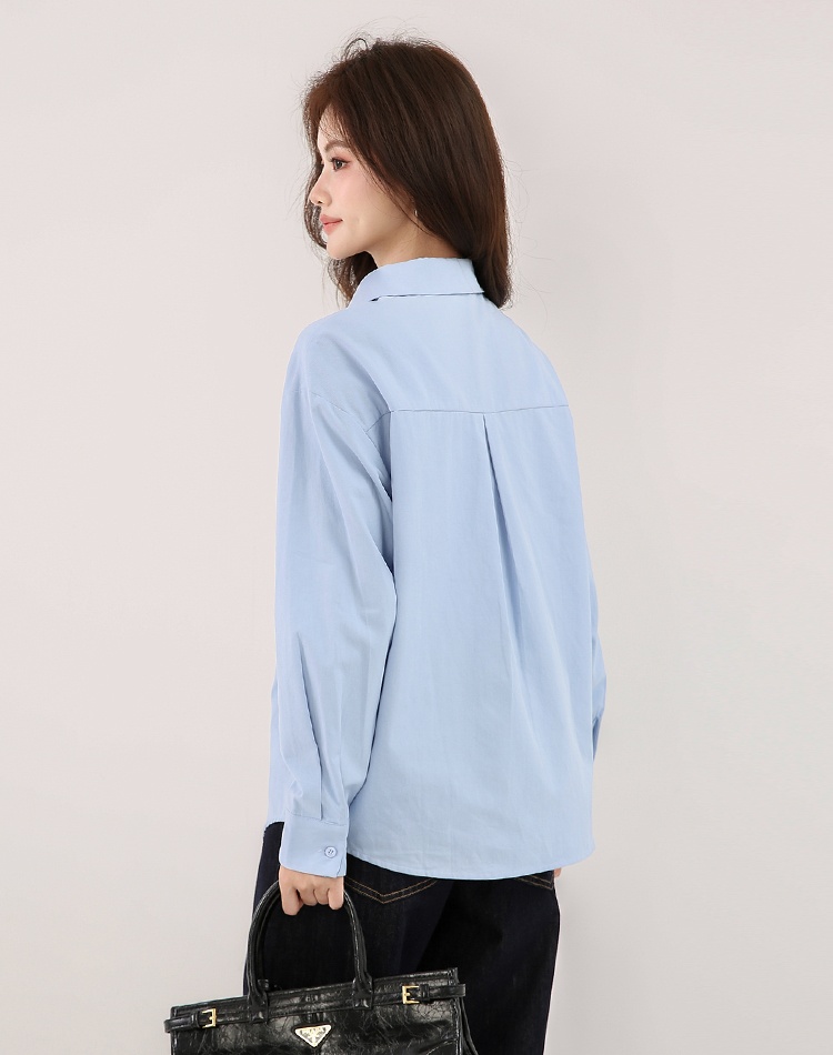 Autumn long sleeve shirt pure cotton simple tops