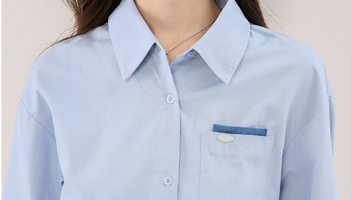 Autumn long sleeve shirt pure cotton simple tops