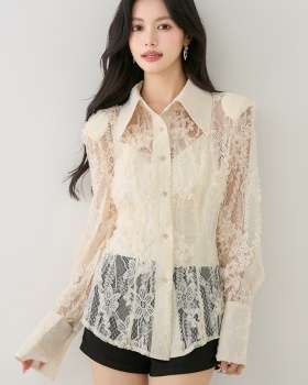 Autumn long sleeve lace shirt temperament speaker small shirt