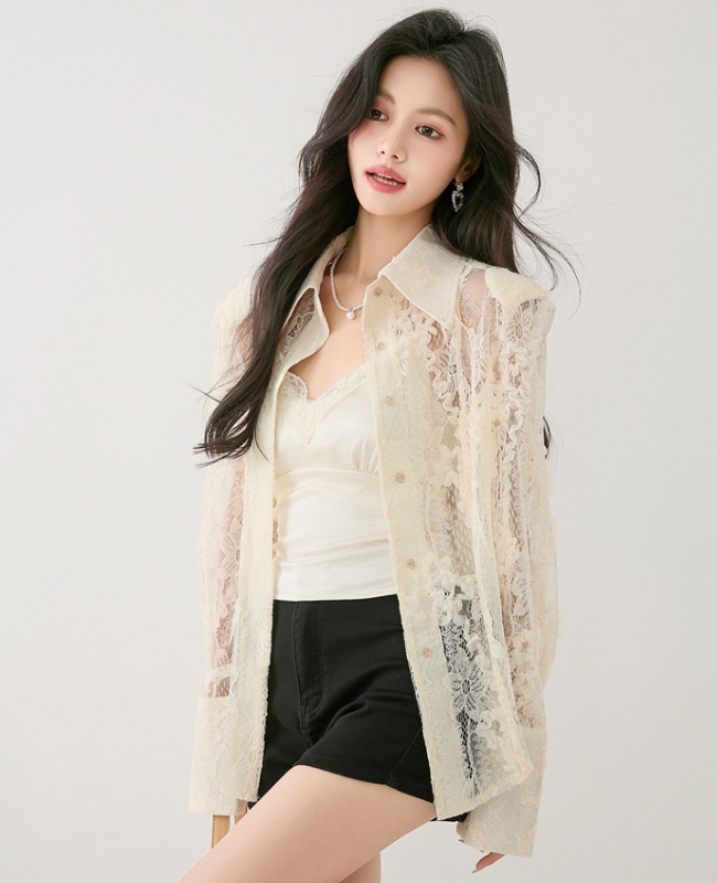 Autumn long sleeve lace shirt temperament speaker small shirt