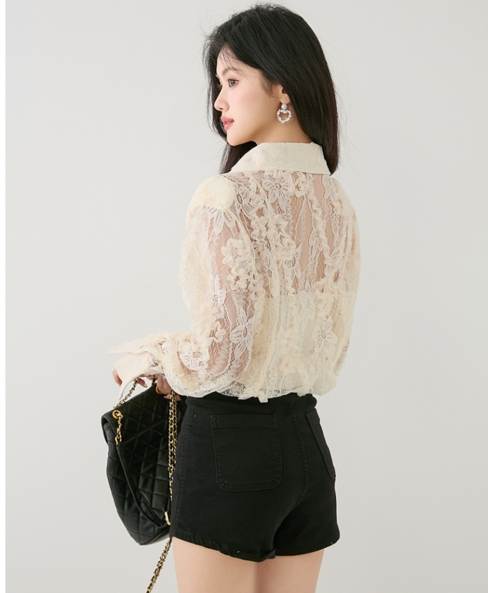 Autumn long sleeve lace shirt temperament speaker small shirt