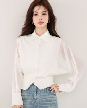 Autumn splice France style tops niche bat sleeve shirt