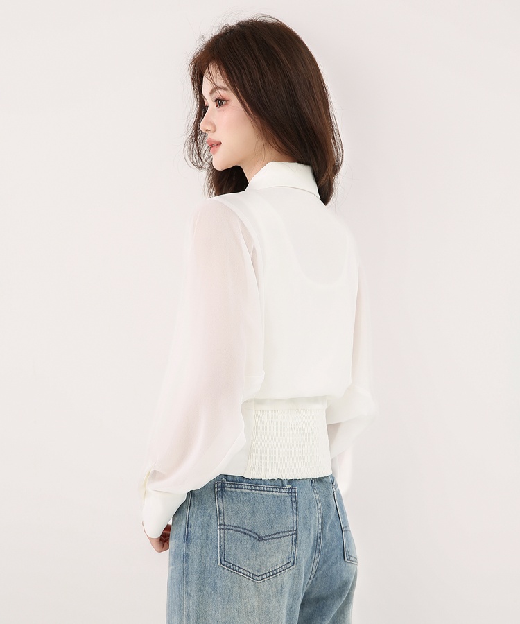 Autumn splice France style tops niche bat sleeve shirt