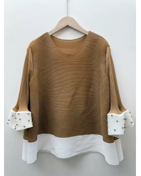 Loose all-match autumn tops fashion fold long sleeve coat