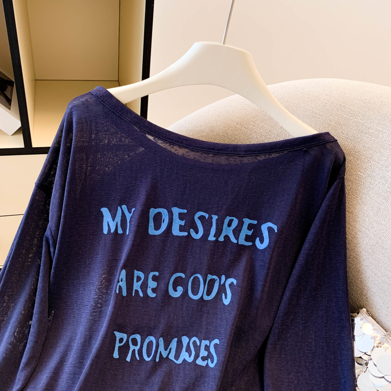 Sunscreen all-match T-shirt long sleeve tops for women