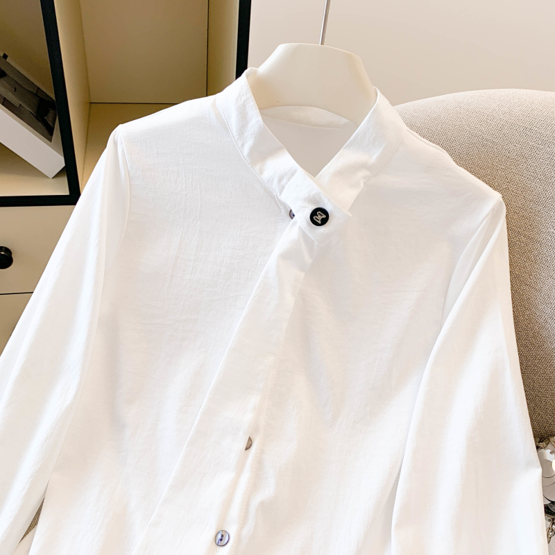 France style temperament tops unique chiffon shirt for women