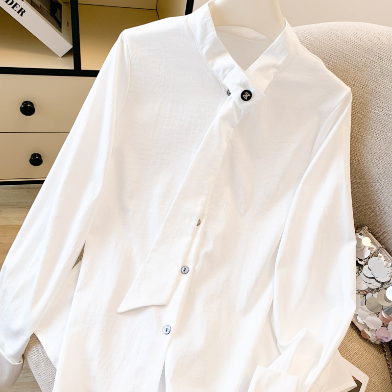 France style temperament tops unique chiffon shirt for women