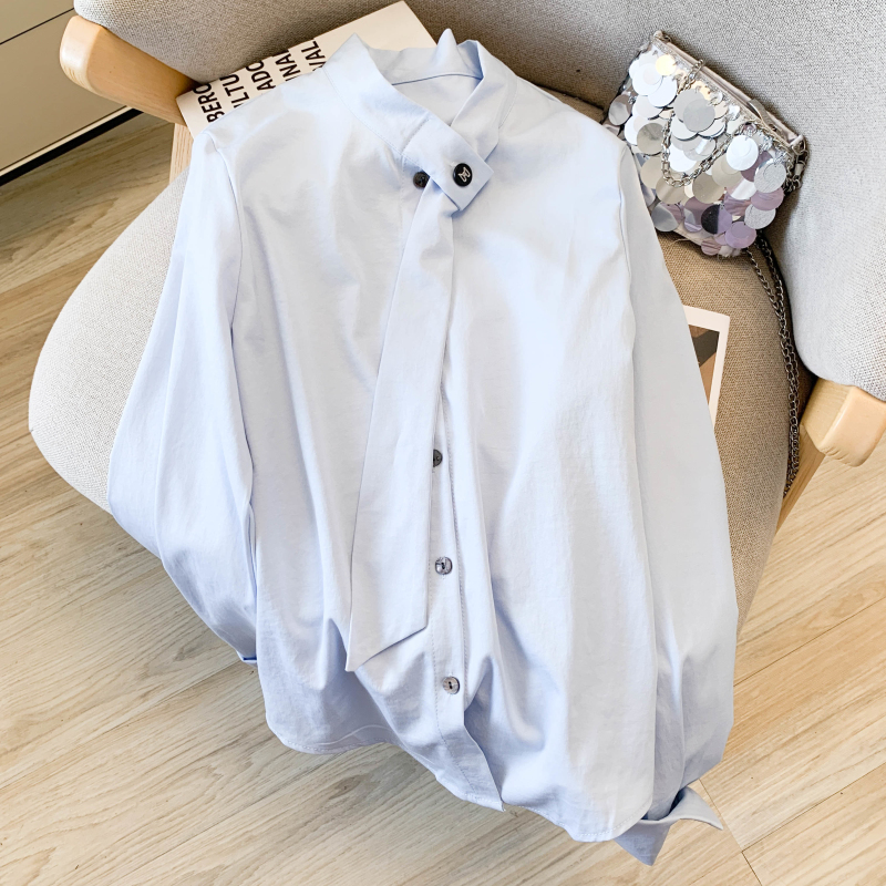 France style temperament tops unique chiffon shirt for women