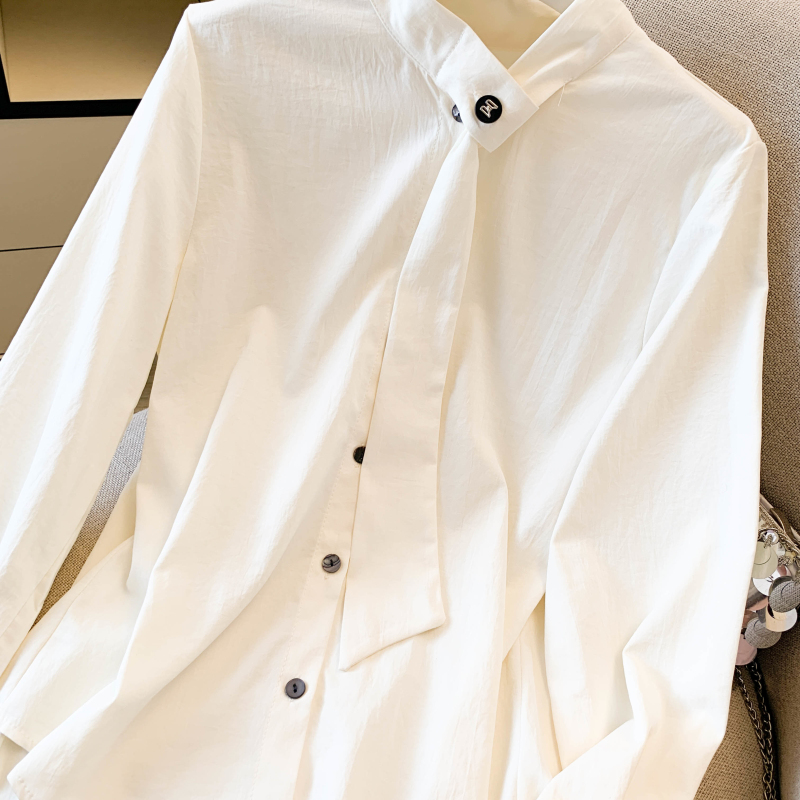 France style temperament tops unique chiffon shirt for women
