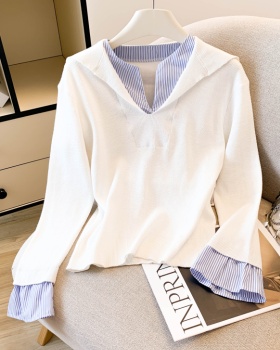 Long sleeve autumn tops fashion collar sweater for women