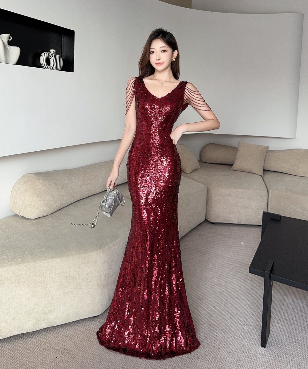 Sequins niche evening dress sexy dress