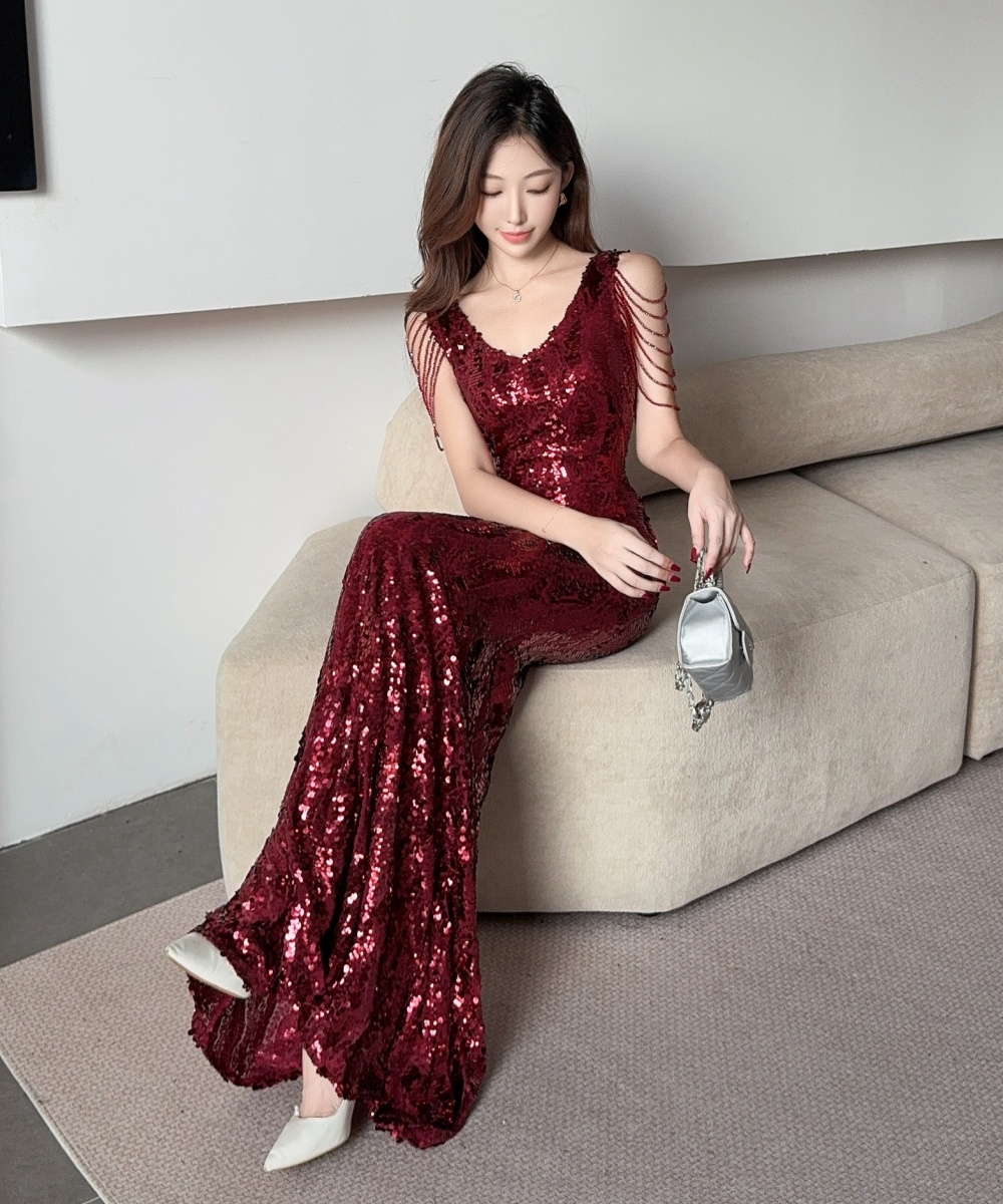 Sequins niche evening dress sexy dress